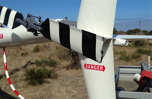 Figure 1: Tail rotor blade damage to VH-LOL